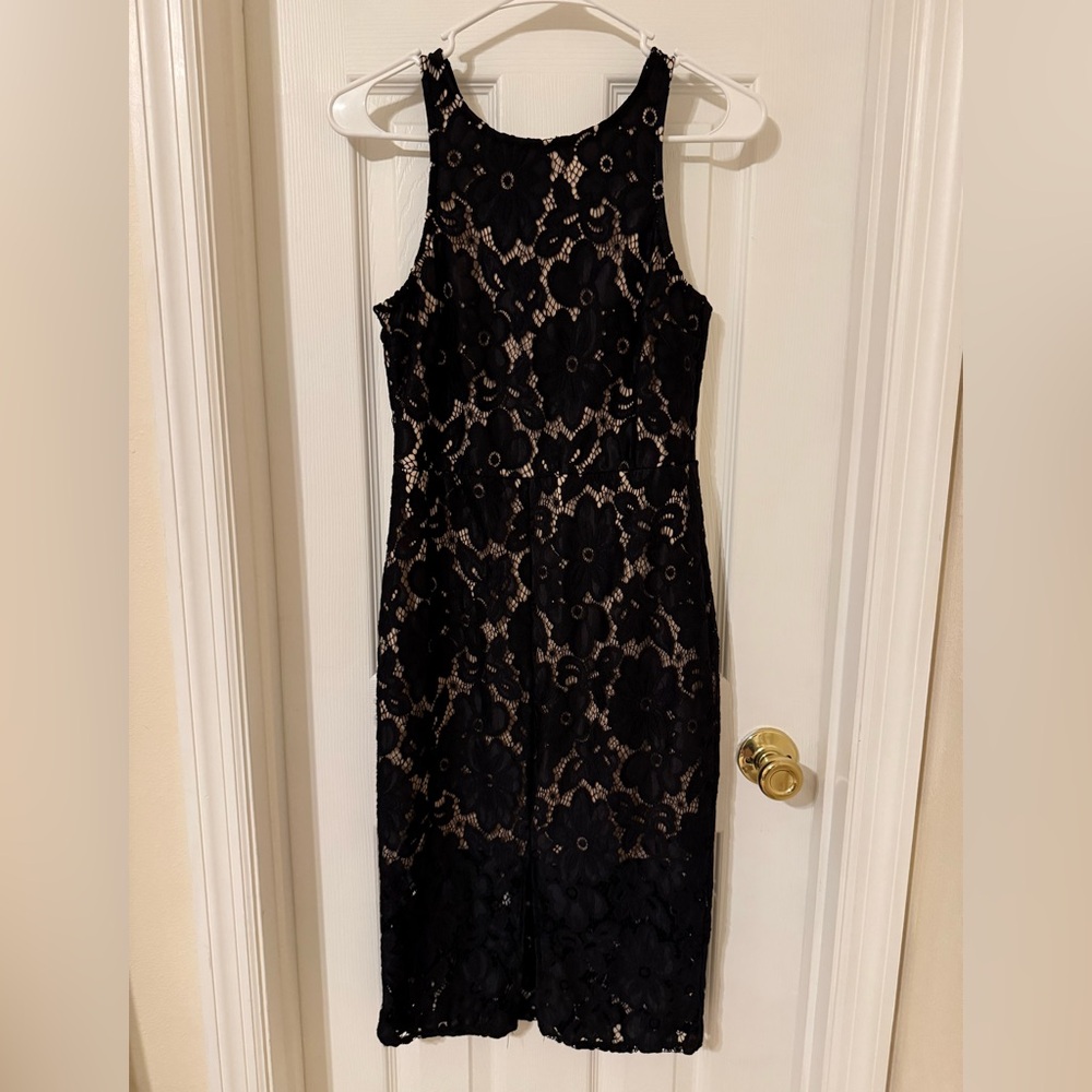 Bailey Blue Black Lace Midi Dress